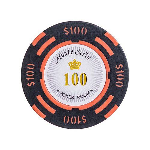 Fichas 14 Gramas Clay Lote com 25 Modelo Monte Carlo Poker Room 100
