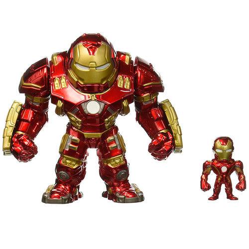 Figura Colecionável 17 Cm - Metals - Disney - Marvel - Age Of Ultron - Hulkbuster e Iron Man - Dtc