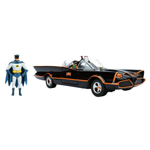 Figura e Veículo Die Cast - Metals - Dc Comics - Classic Tv Batmóvel e Batman - Dtc