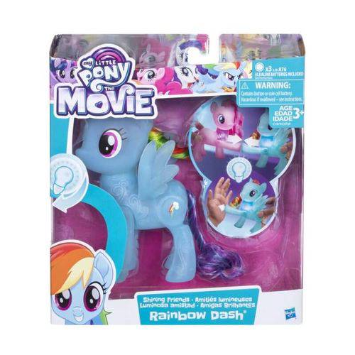 Figura My Little Pony com Luz - Amigas Brilhantes - Rainbow Dash - Hasbro