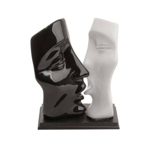 Figurino de Casal 29\5Cm Black And White de Ceramica - F9-1816