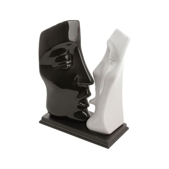Figurino de Casal 29,5cm Black And White de Ceramica