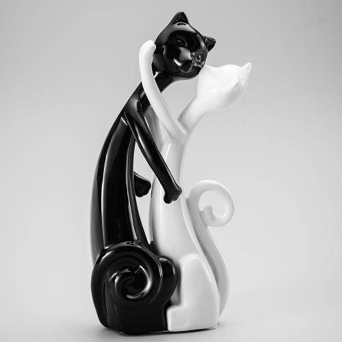 Figurino de Gatos Namorando Black And White