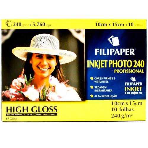 Filipaper Inkjet Photo Pro High Gloss Filiperson 240gr 10 X 15 Cm