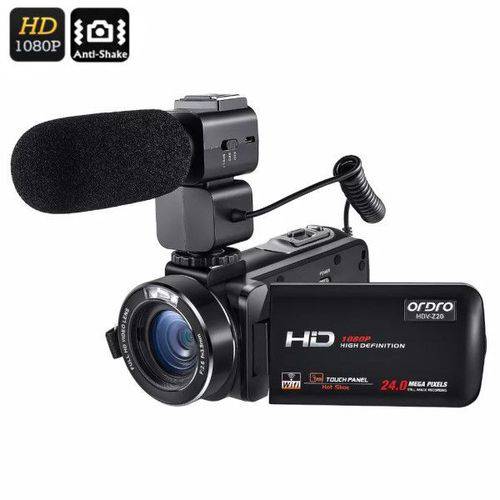 Filmadora Digital Ordro Hdv-z20 Wi-Fi com Microfone Externo 16x Zoom 24mp Full-HD Selfie Controle Remoto Anti-vibração (bto)