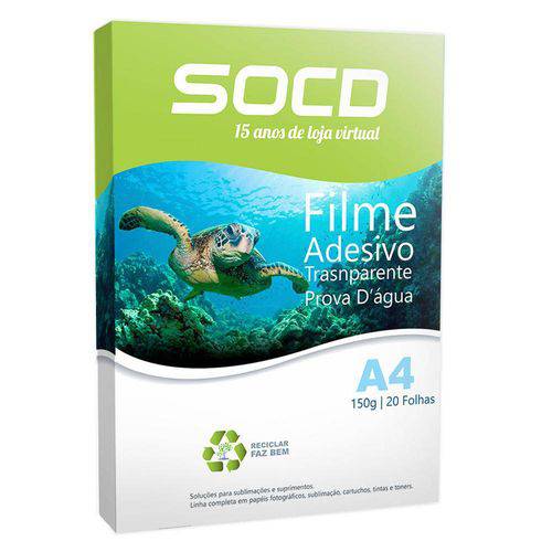 Filme Adesivo Translúcido à Prova D'água A4 150g - 20 Folhas