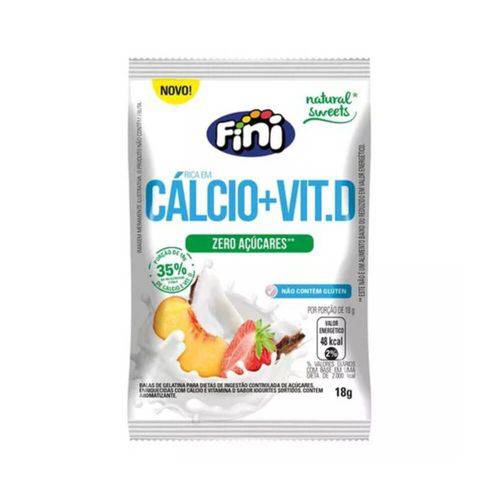 Fini Natural Sweets Balas de Gelatina Calcio + Vitamina D 12x18g