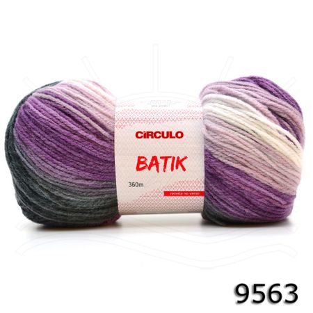 Fio Batik Círculo 100g 9563 - Roxo/verde/rosa