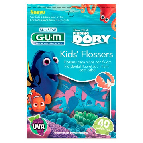Fio Dental Kids GUM Flossers Dory 40 Unidades