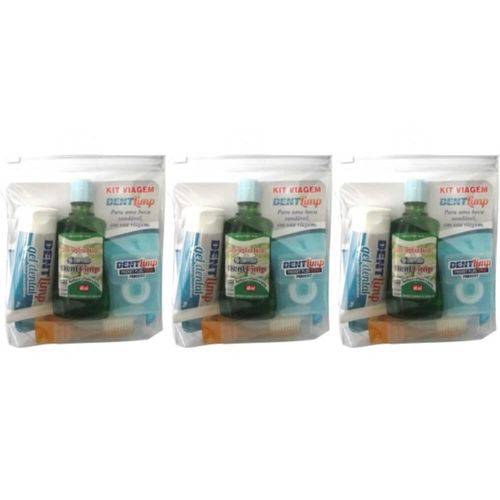 Fiodent Dentlimp Kit Viagem (escova + Fio + Enxaguante +gel) (kit C/03)