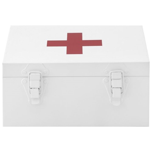 First Aid Caixa para Remédios Branco/vermelho