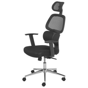 Fisio Cadeira Executiva Alta Cromado/preto