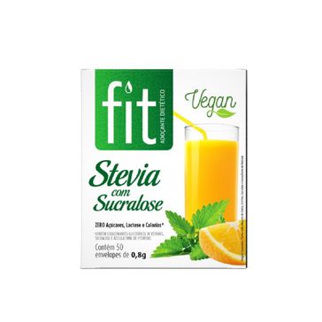 Fit Stevia com Sucralose Adoçante Dietético em Pó com 50 Sachês de 0,8g Cada