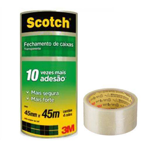 Fita Adesiva Empacotadora Transparente Scotch 3M