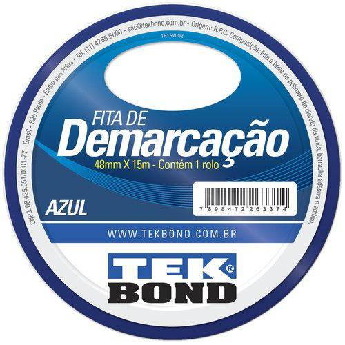 Fita Adesiva para Demarcação 48 Mm X 15 M Azul - TekBond (Azul)