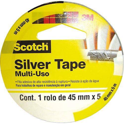 Fita Adesiva Silver Tape 45mm X 5m Cinza - 3M