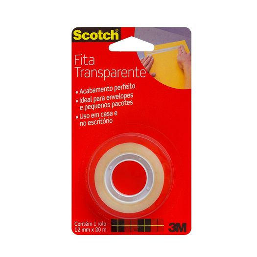 Fita Adesiva Transparente Scotch 12mmx20m 626 3m Blister