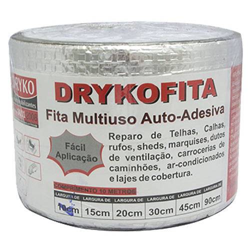 Fita Asfaltica com Alumínio 10cm Dryko 10cmx10m