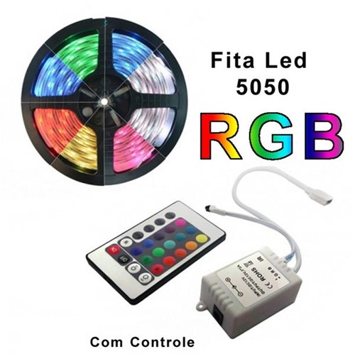 Fita de Led RGB com Controle Remoto - 4 Fios