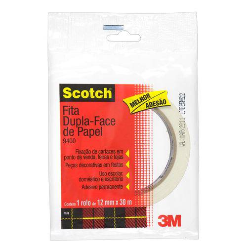 Fita Dupla-Face de Papel Scotch® - 12 Mm X 30 M - Flow Pack