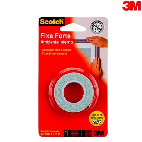 Fita Fixa Forte Scotch® 12mm X 1,5m Branco Uso Interno 109 HB004087647 – 3M