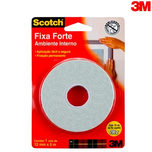Fita Fixa Forte Scotch® 12mm X 5m Branco Uso Interno 109 HB004087654 – 3M