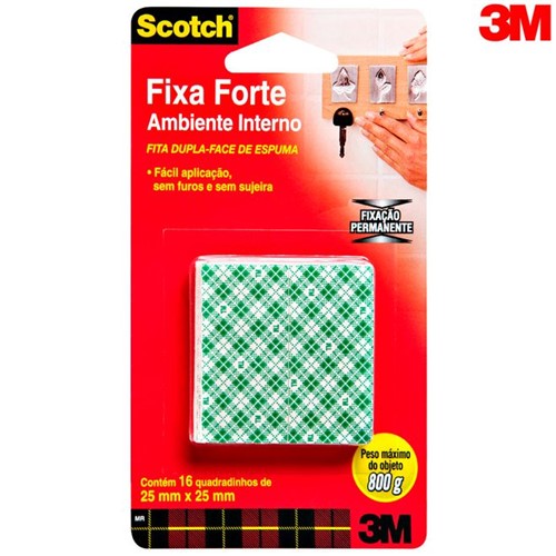 Fita Fixa Forte Scotch® 25mm X 25mm Branca Uso Interno – 3M