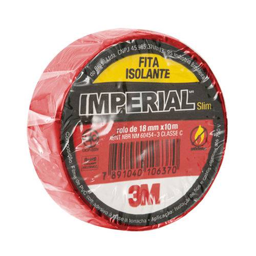Fita Isolante Imperial Cores - Vermelha 18mmx10m Pct 10 Un