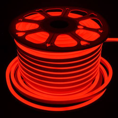 Fita Mangueira Led Neon Vermelha Ip68 8w/m Flex 100m 220v