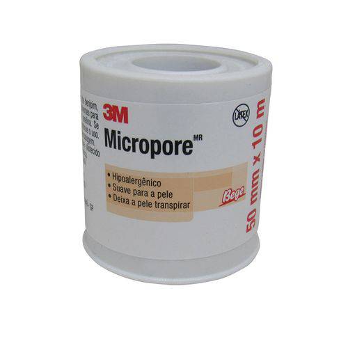Fita Micropore 50mm X 10m Hipoalergênica Pele 3m