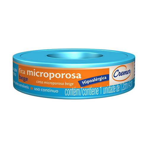 Fita Microporosa Bege Cremer 1, Cm X 4,5 M