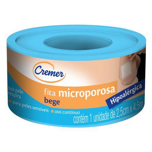 Fita Microporosa Cremer Bege 2,5cm X 4,5m