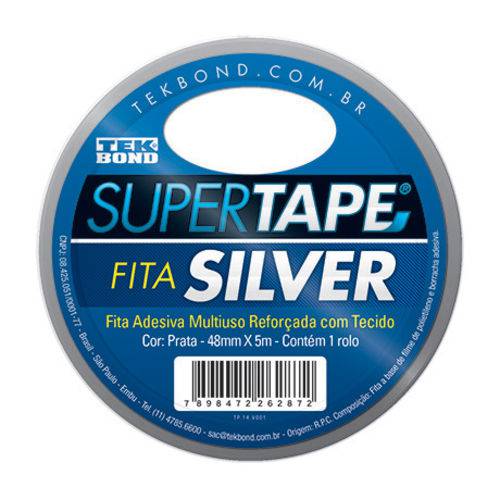 Fita Multi Uso Tek Bond Silver Tape 048 Mm X 05 M Prata 21181048000