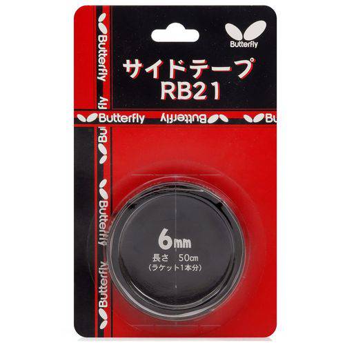 Fita Protetora para Raquete de Tênis de Mesa Butterfly Rb Protector 6mm Preta e Vermelha