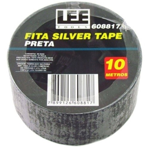 Fita Silver Tape Cor Preta 10 Metros Lee Tools 608817