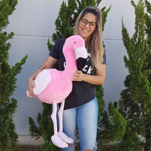 Flamingo de Pelúcia 90 Cm - Rosa
