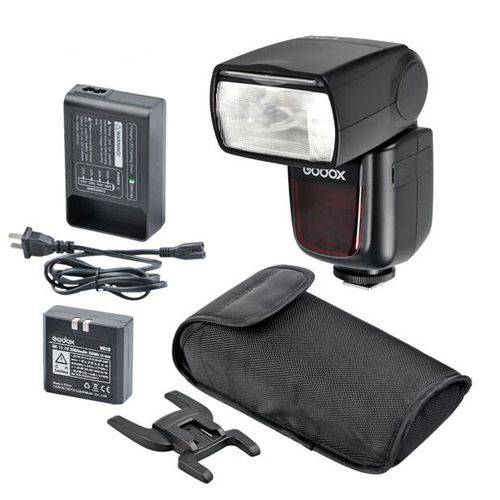 Flash Godox V860 II (N) TTL com Bateria Li - Ion e Carregador para Nikon
