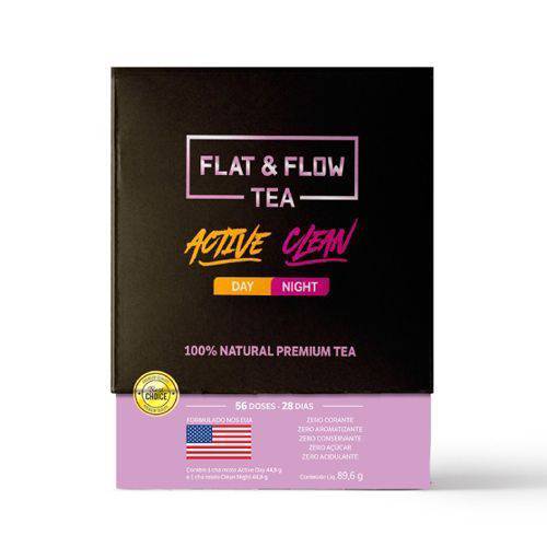 Flat & Flow Tea Active Day/Clean Night 28 Dias - 56 Doses - Naturelab