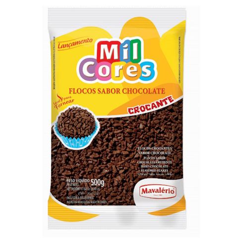 Flocos de Chocolate Crocante Mil Cores 500g - Mavalério