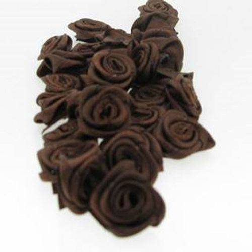 Flor de Tecido 15mm Chocolate 10 Unidades