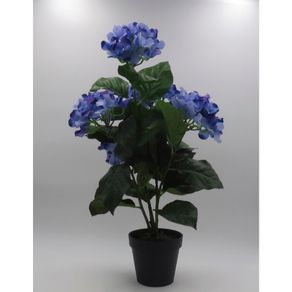 Flor Hortencia 60cm Azul C/pote St38891 Ndi