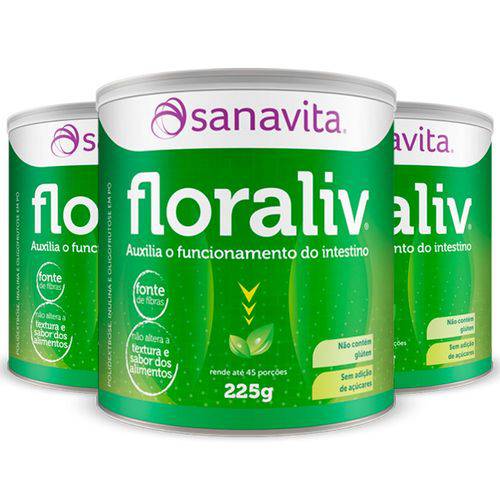 Floraliv Fibras Prebióticas - 3 Un de 225 Gramas - Sanavita