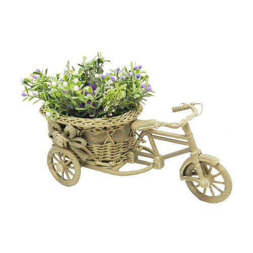 Floreira em Abs em Formato de Bicicleta com Cesto - 28x10 Cm