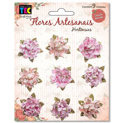 Flores Artesanais Coleção Delicada Hortênsias Toke e Crie Rosa - 20521 - Flor171