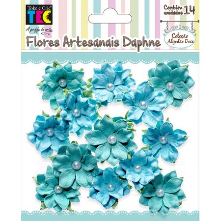 Flores Artesanais Daphne Coleção Algodão Doce - Azul