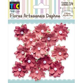 Flores Artesanais Daphne Vermelho Coleção Algodão Doce com 14 Unidades Ref.17767-FLOR153 Toke e Crie