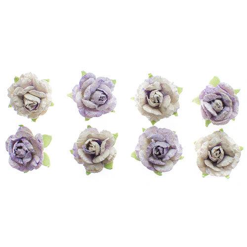 Flores Artesanais Rosas Toke e Crie Flor165 Lilás Coleção Clássica com Glitter