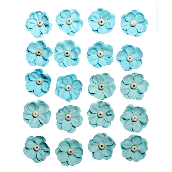 Flores Artesanais Sininhos Azul Coleção Algodão Doce FLOR131 - Toke e Crie
