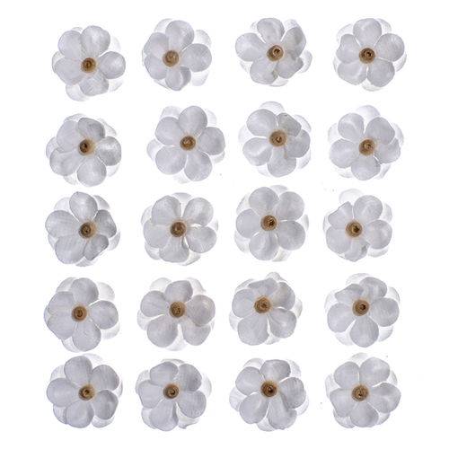 Flores Artesanais Sininhos Branco Coleção Algodão Doce Flor132 - Toke e Crie