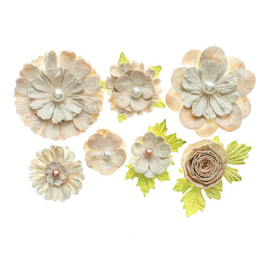 Flores Artesanais Sortidas Toke e Crie FLOR162 Coral Coleção Clássica com Glitter e Pérola